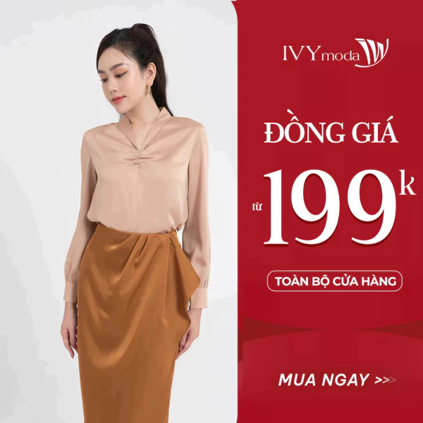 Áo lụa cổ V nữ may nhúm ngực IVY moda MS 17M8063