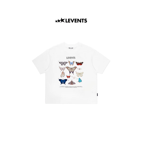 Áo Thun Levents Butterfly Catalog Semi-Oversized Tee/ White 100% Cotton T-shirt
